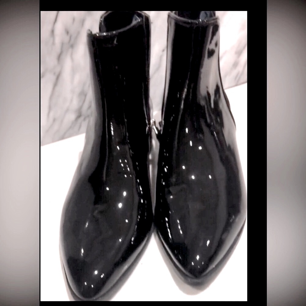 New - DKNY stylist ankle boots pattern leather very glossy - Picture 5 of 8